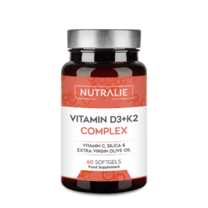 Nutralie Vitamina D3 + K2 Complex 60 Softgels, Vitamina D3 10.000 UI con K2 MK-7